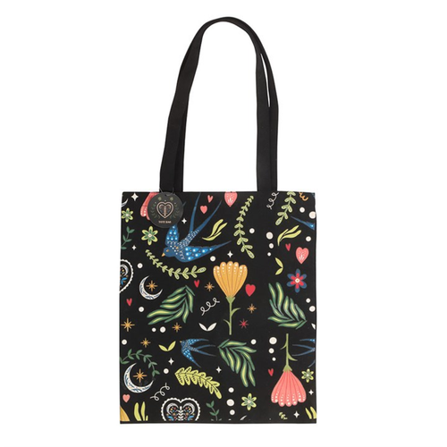 Midnight Bloom Polycotton Floral Tote Bag