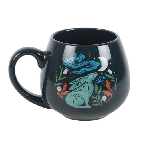 Midnight Hare Ceramic Mug with Moon Design 400ml