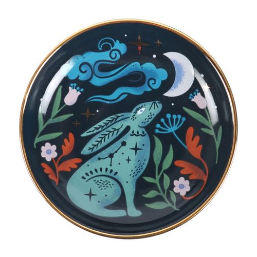 Midnight Hare Trinket Dish Ceramic Jewellery Holder