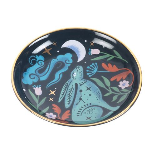 Midnight Hare Trinket Dish Ceramic Jewellery Holder