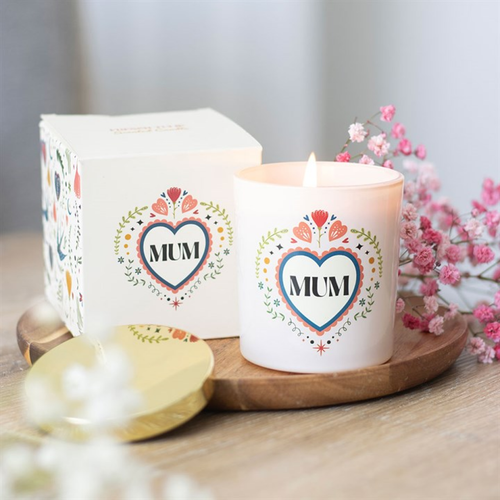 Mum Folk Heart French Tulip Scented Candle Gift