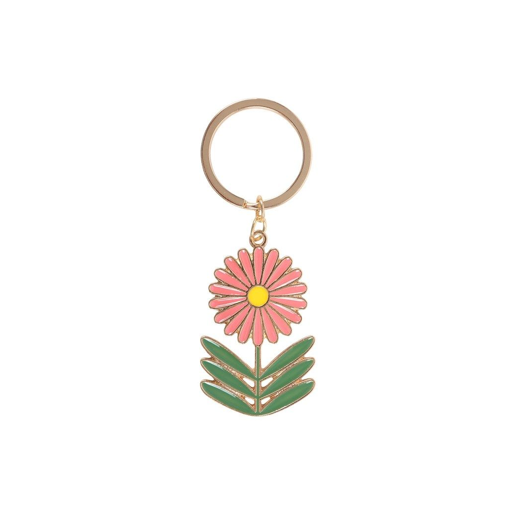 No Rain, No Flowers Retro Enamel Keyring