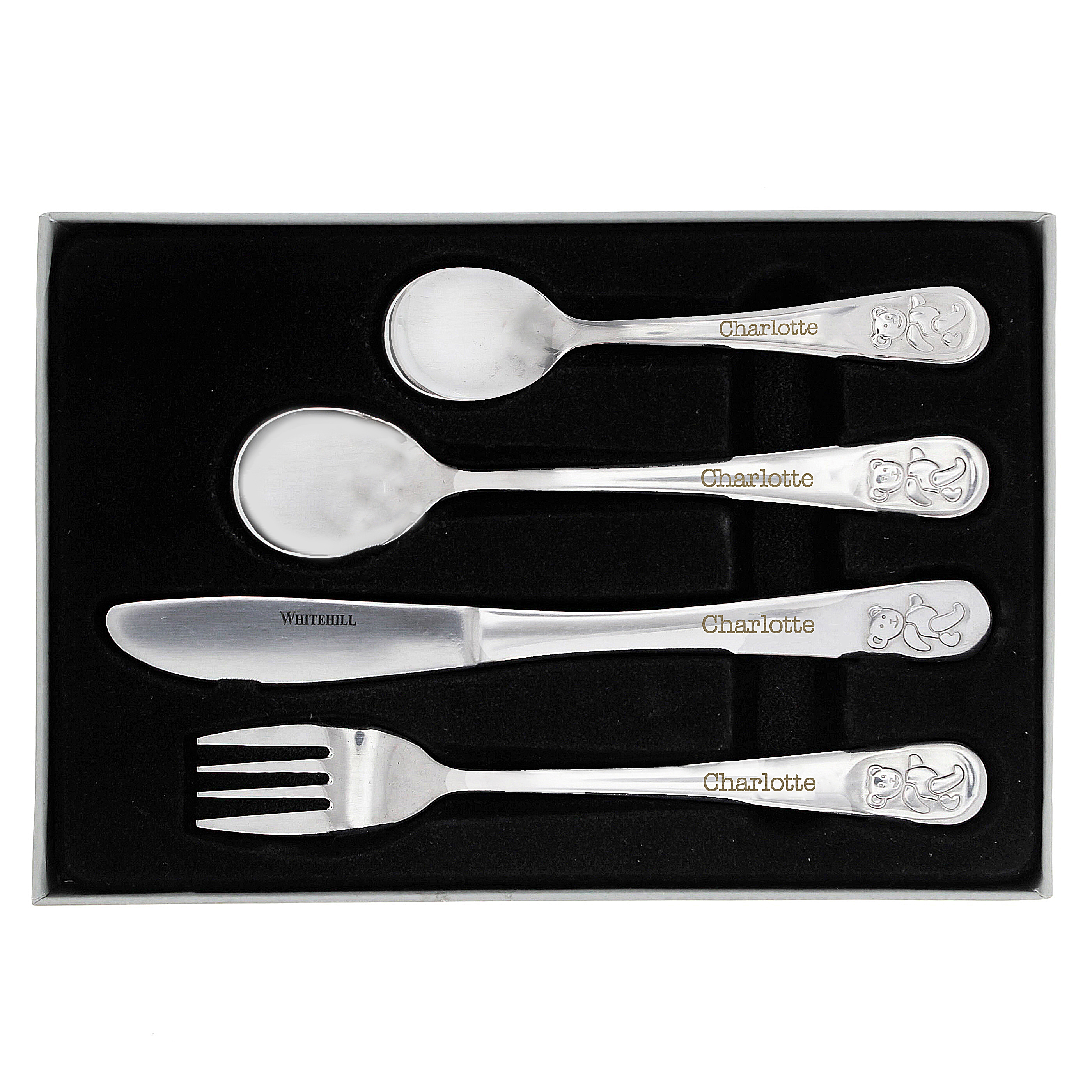 Personalised Teddy Children's 4 Piece Cutlery Set with Name