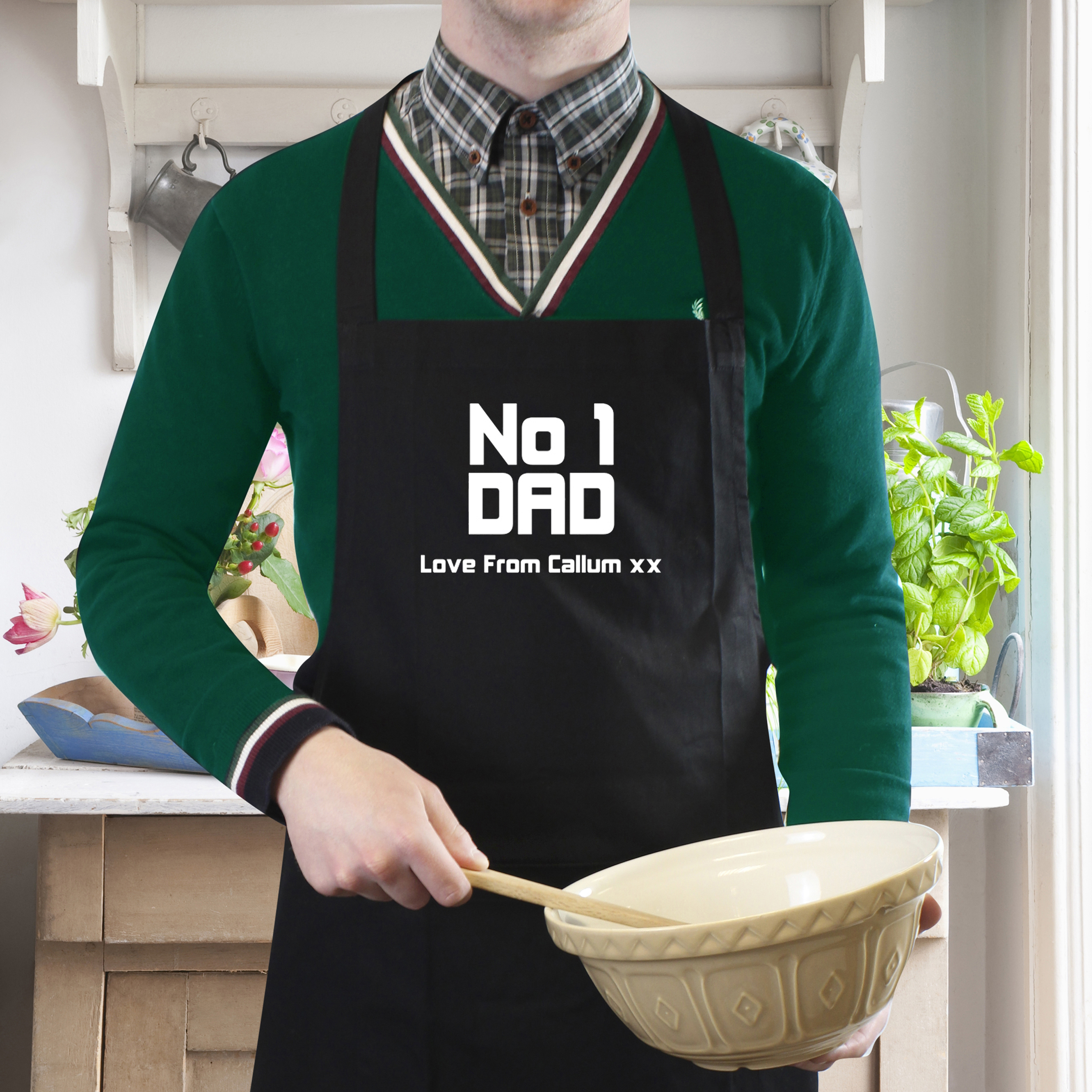 Personalised No.1 Dad Cotton Apron Gift for Father’s Day