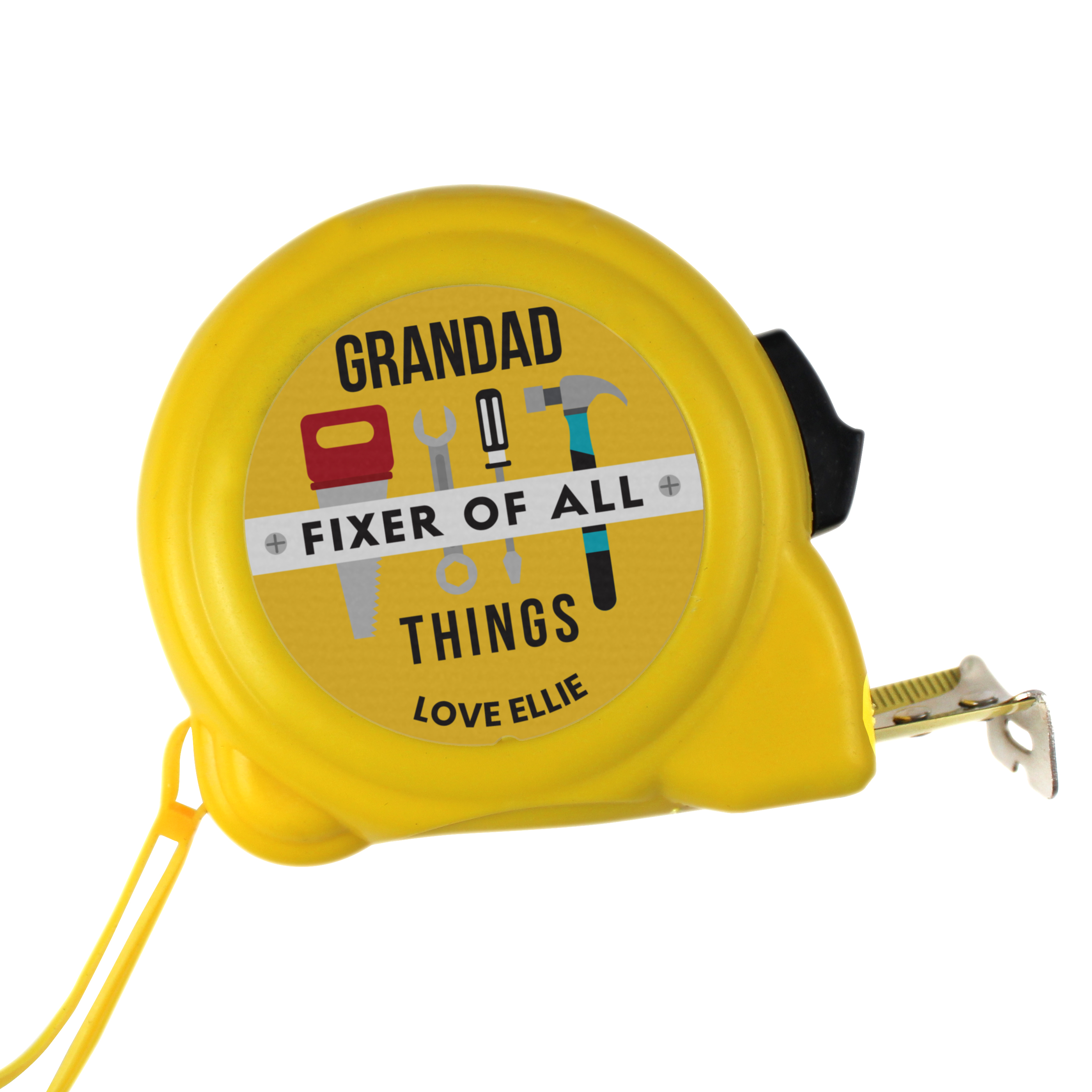 Personalised Fixer of All Things Tape Measure Gift for DIY Fans