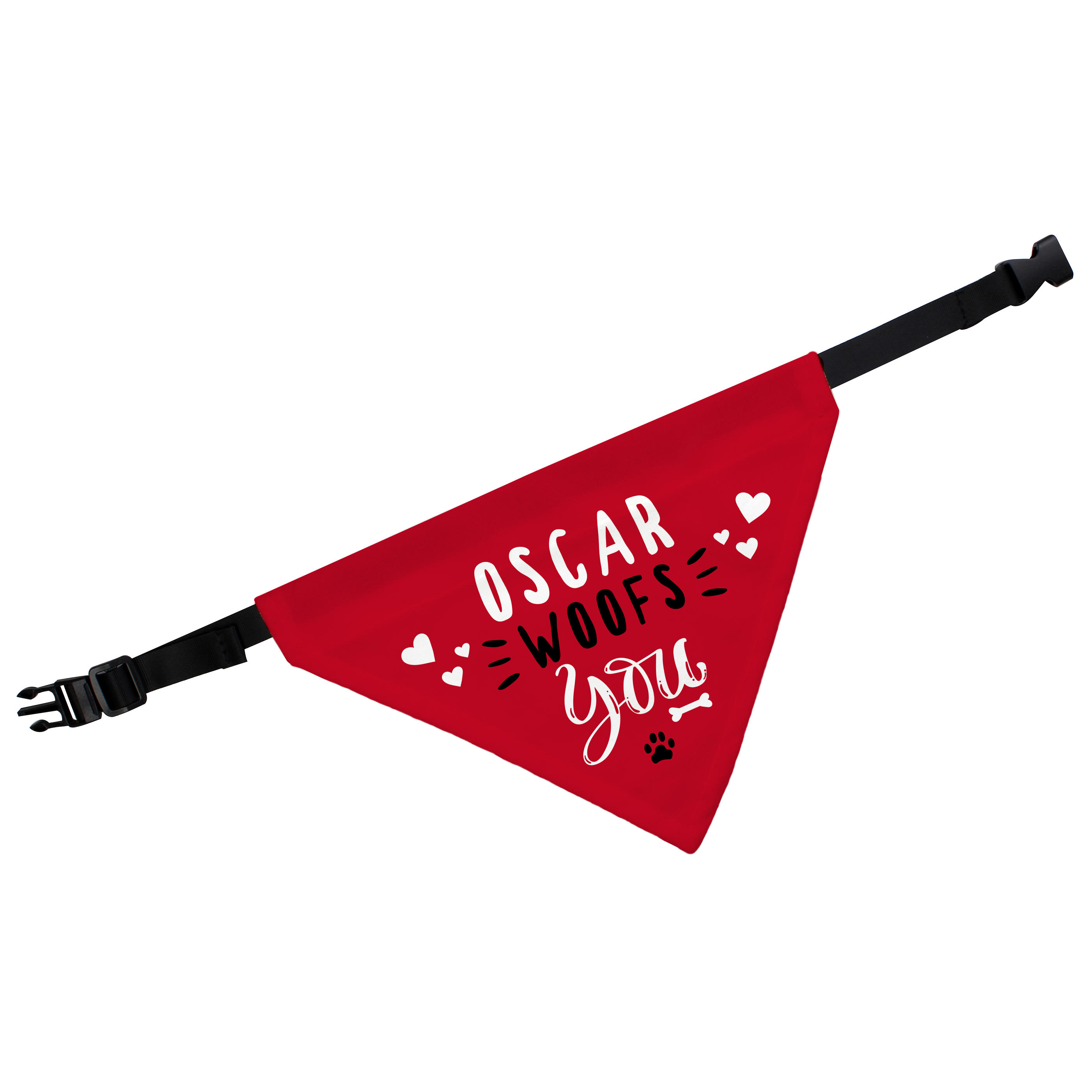 Personalised Dog Bandana with Name Woofs You Pet Neck Scarf