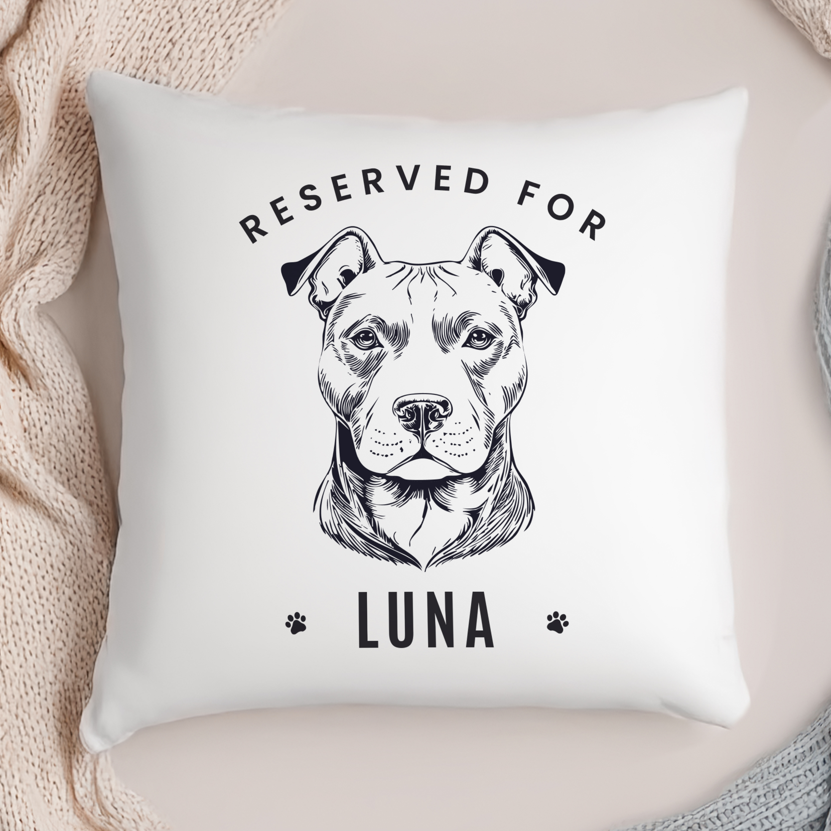 Personalised Dog Breed Cushion with Name Reserved For Design