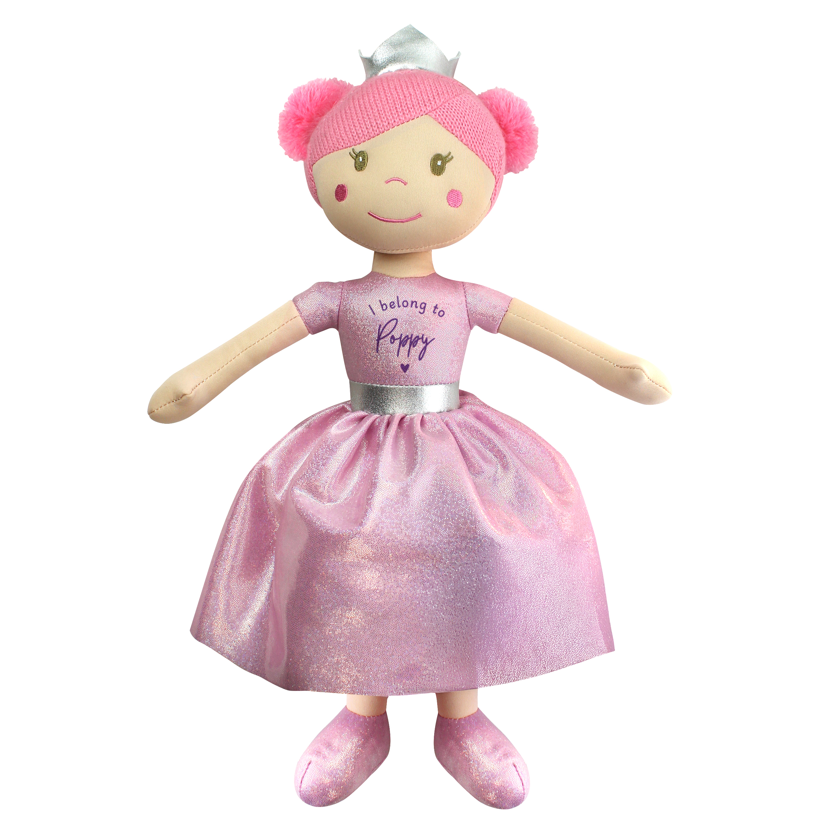 Personalised Princess Rag Doll with Name Ballerina Soft Toy Gift