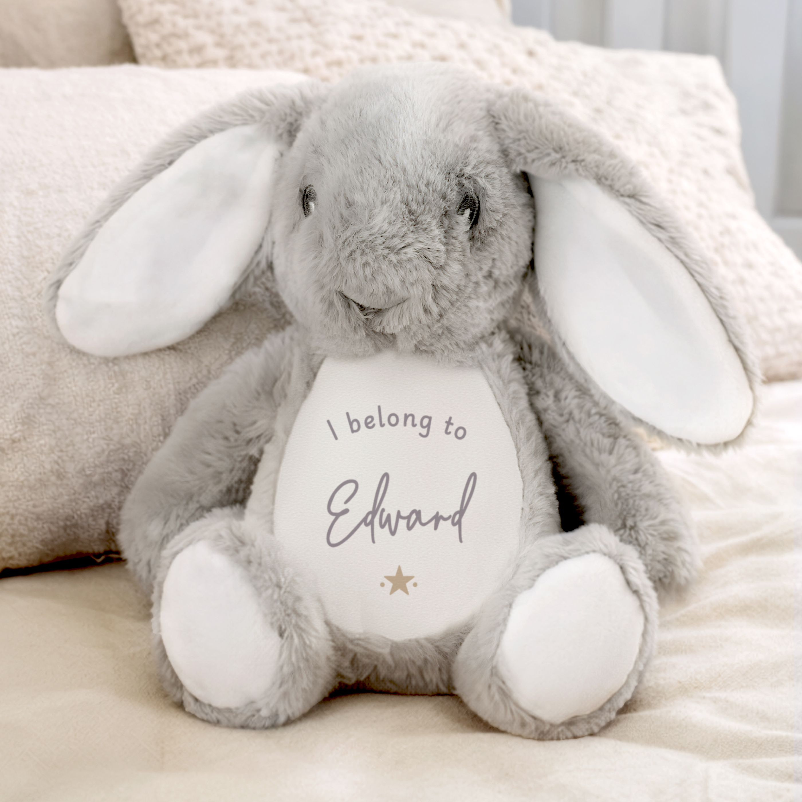 Personalised Bunny with Name – I Belong To Soft Toy Gift