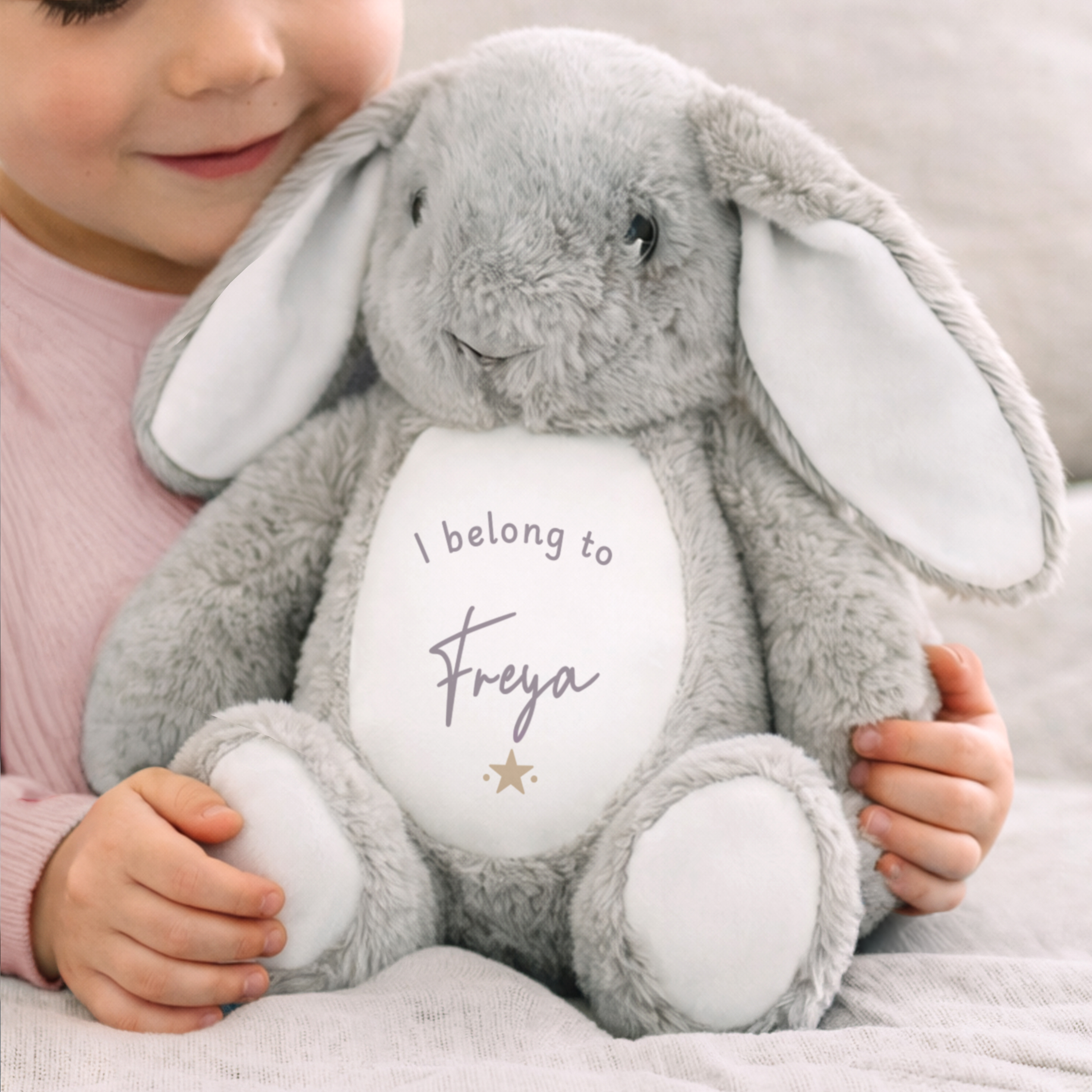 Personalised Bunny with Name – I Belong To Soft Toy Gift