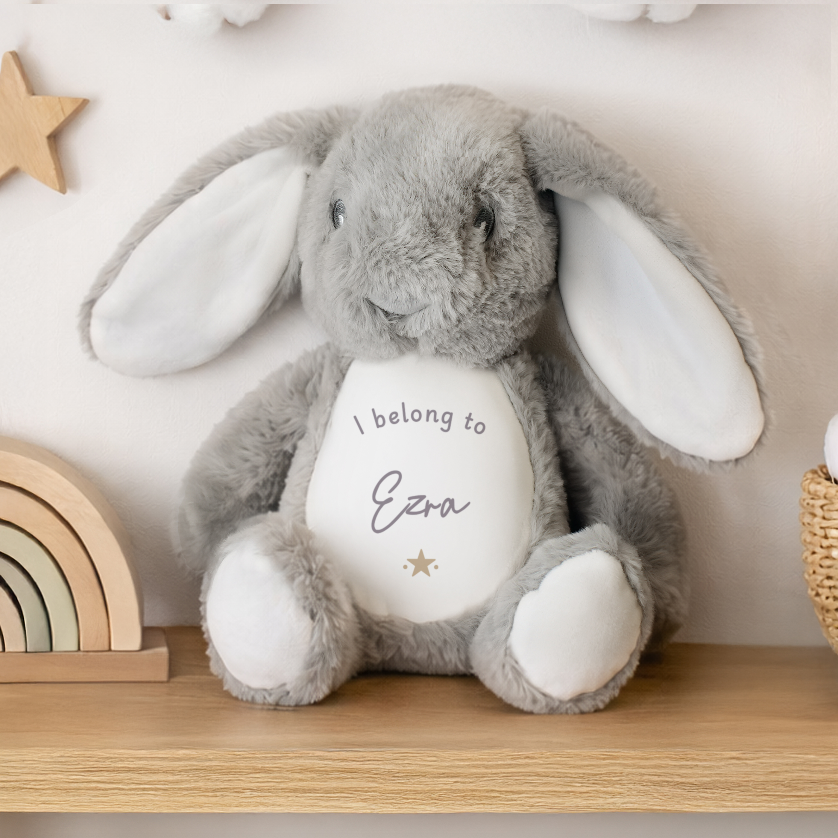 Personalised Bunny with Name – I Belong To Soft Toy Gift