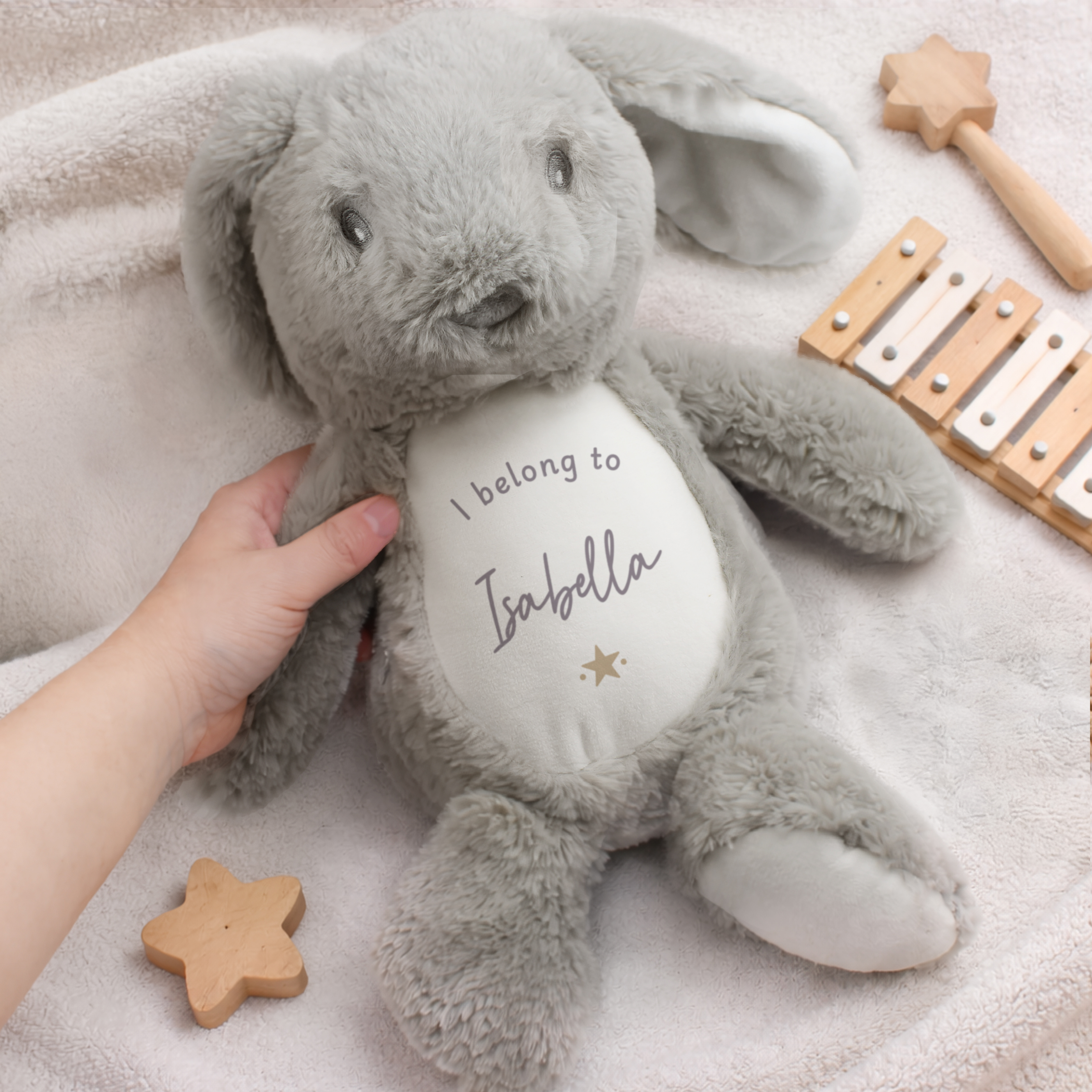 Personalised Bunny with Name – I Belong To Soft Toy Gift