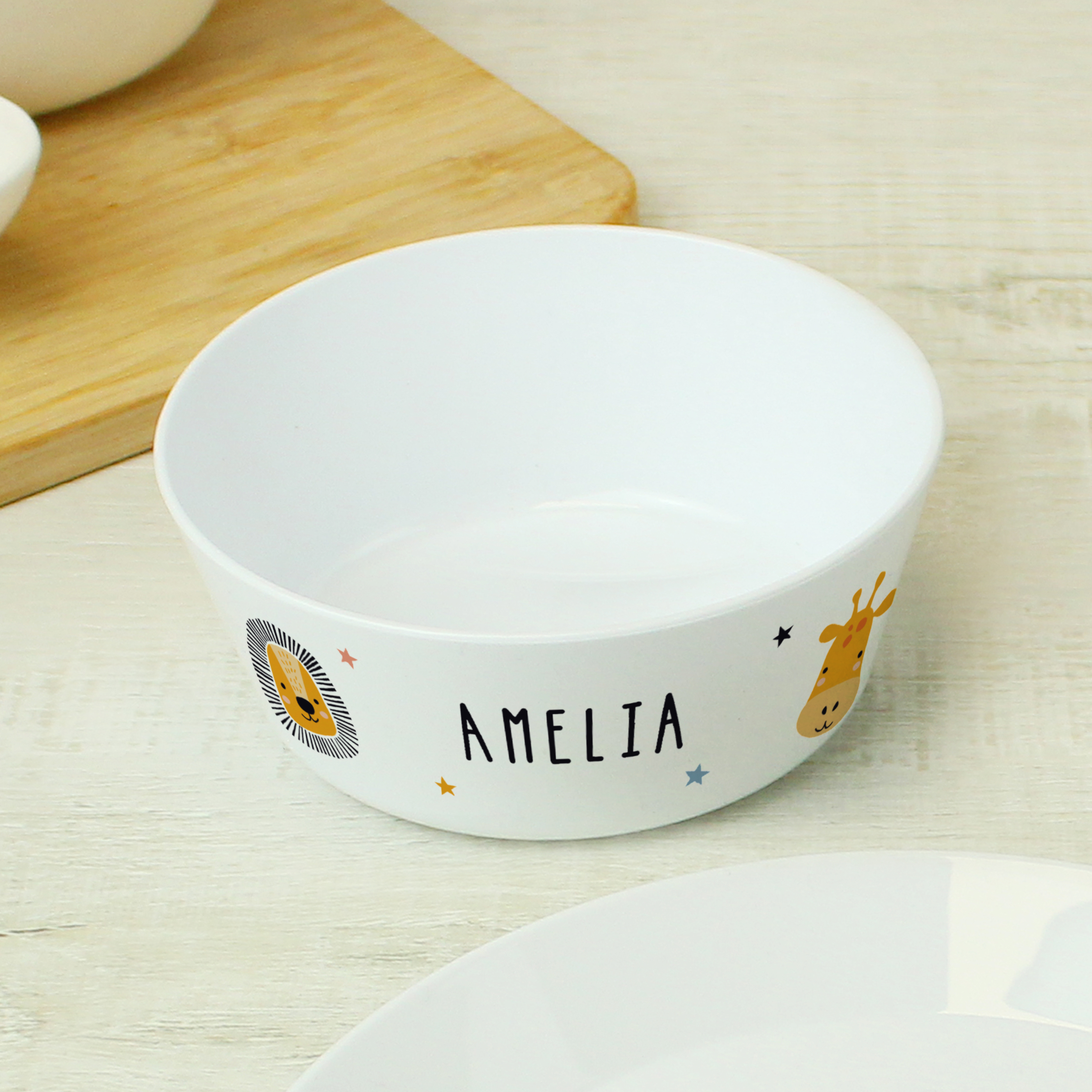 Personalised Safari Animals Children’s Breakfast Set Plate Bowl Mug