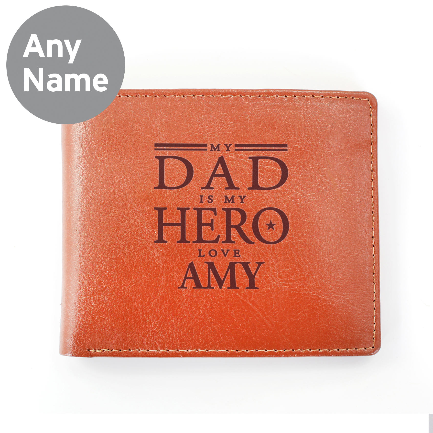 Personalised My Dad Is My Hero Leather Wallet Gift for Dad