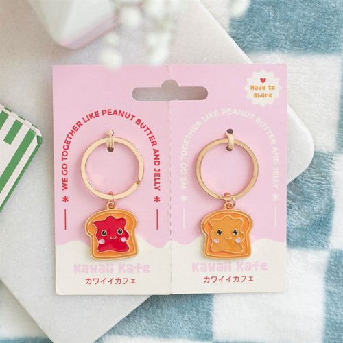 Set of 2 Peanut Butter and Jelly Toast Keyrings