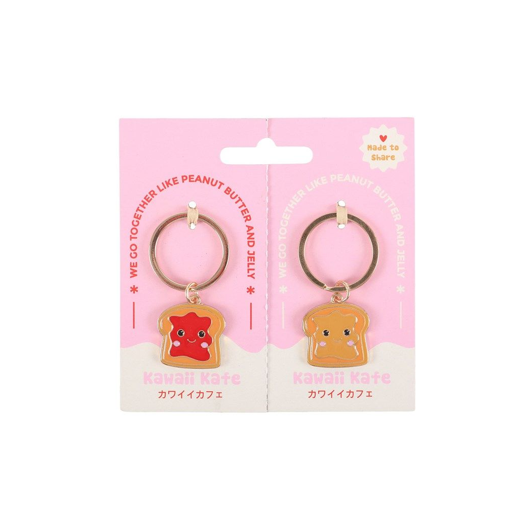 Set of 2 Peanut Butter and Jelly Toast Keyrings