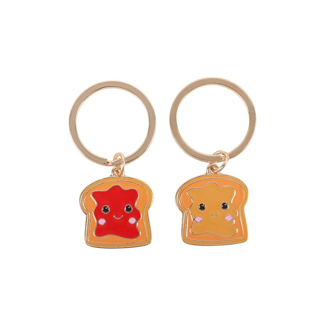 Set of 2 Peanut Butter and Jelly Toast Keyrings
