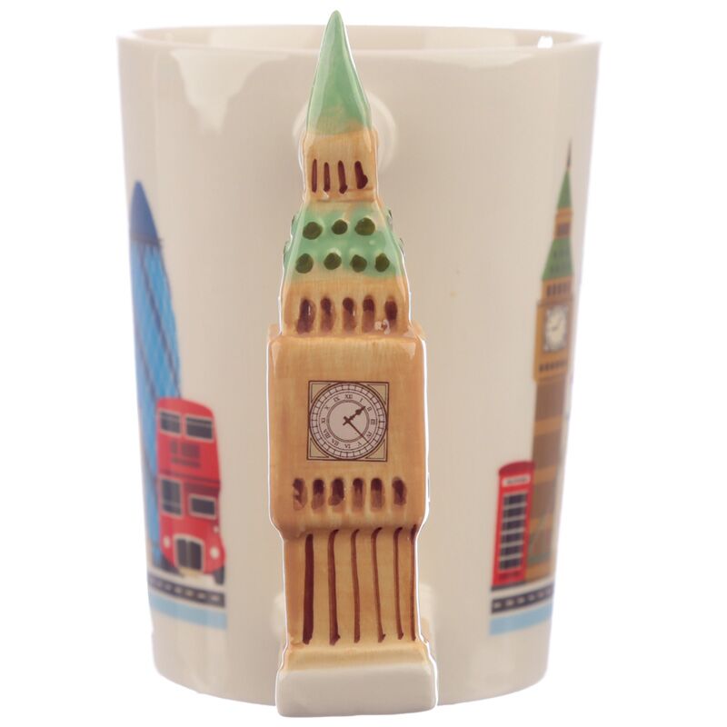 London Big Ben Shaped Handle Ceramic Mug – 400ml Souvenir Cup
