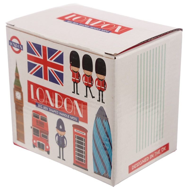 London Big Ben Shaped Handle Ceramic Mug – 400ml Souvenir Cup