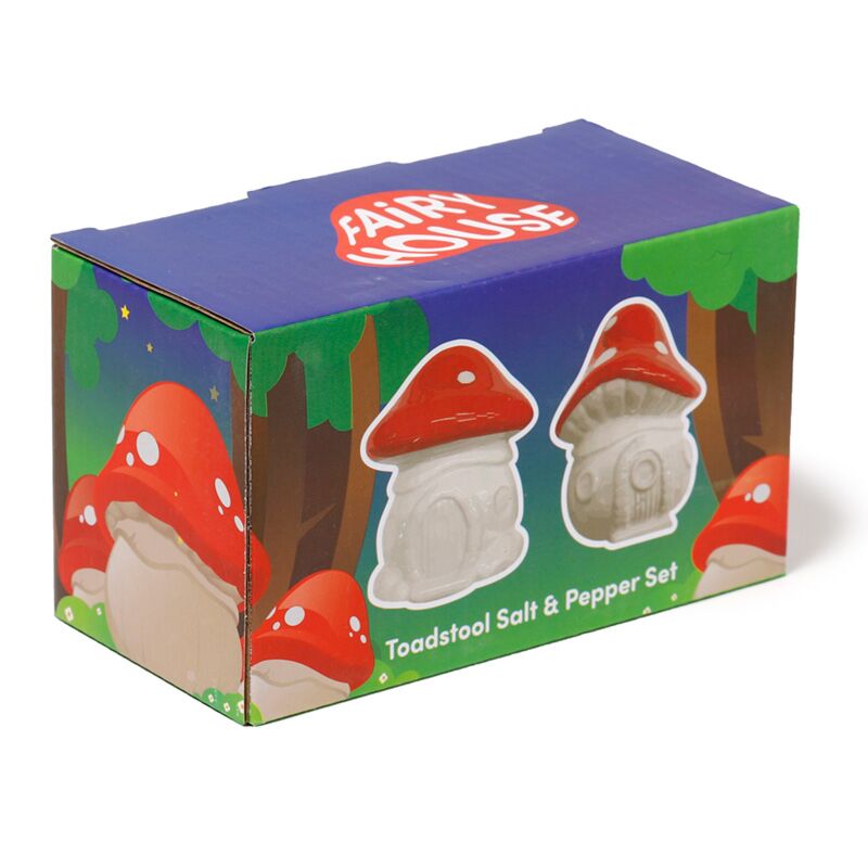 Ceramic Salt and Pepper Set – Fairy Toadstool House Design