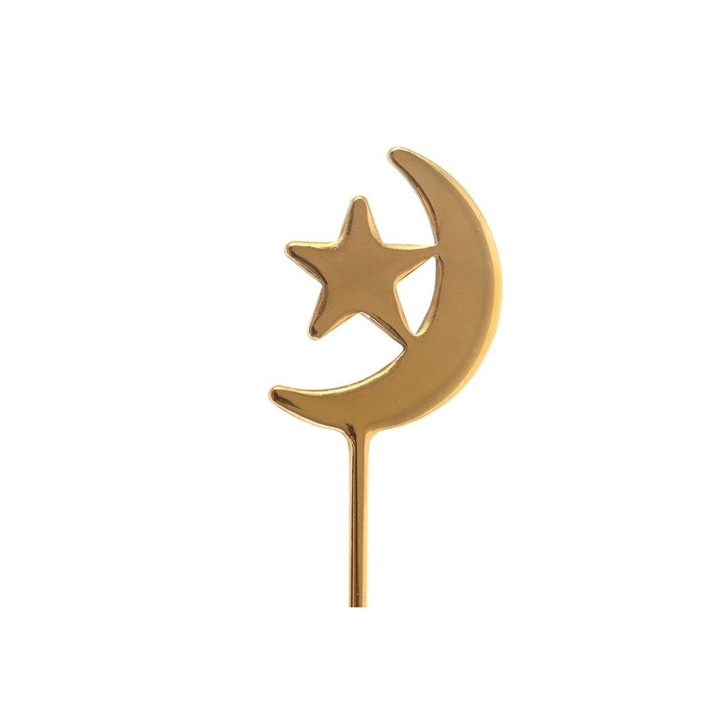 Set of 4 Gold Star and Moon Teaspoons