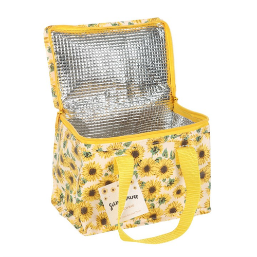 Sunflower Print Insulated Lunch Bag