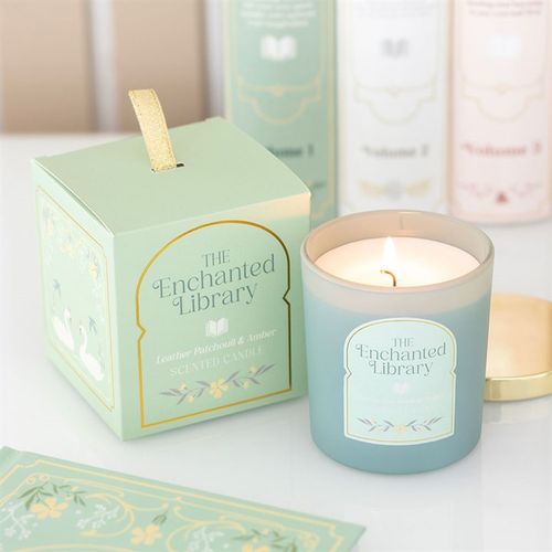 The Enchanted Library Leather, Patchouli and Amber Jar Candle