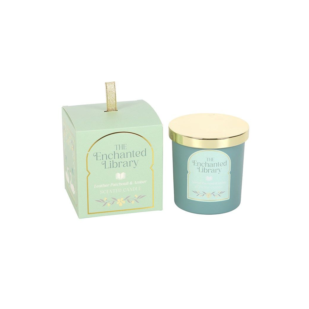 The Enchanted Library Leather, Patchouli and Amber Jar Candle