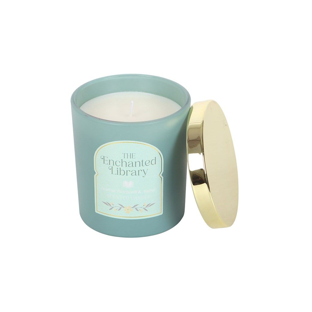 The Enchanted Library Leather, Patchouli and Amber Jar Candle
