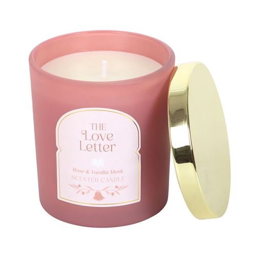 The Love Letter Rose and Vanilla Musk Scented Jar Candle
