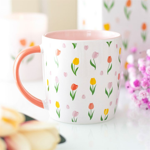 Tulip Print Ceramic Mug 350ml