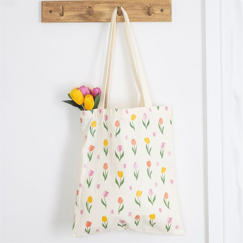 Tulip Print Reusable Tote Bag