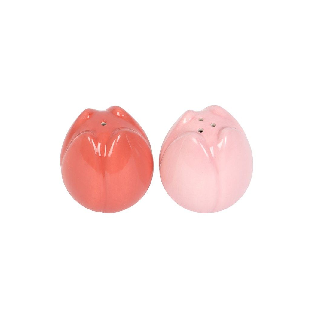 Tulip Shaped Ceramic Salt and Pepper Shakers Set