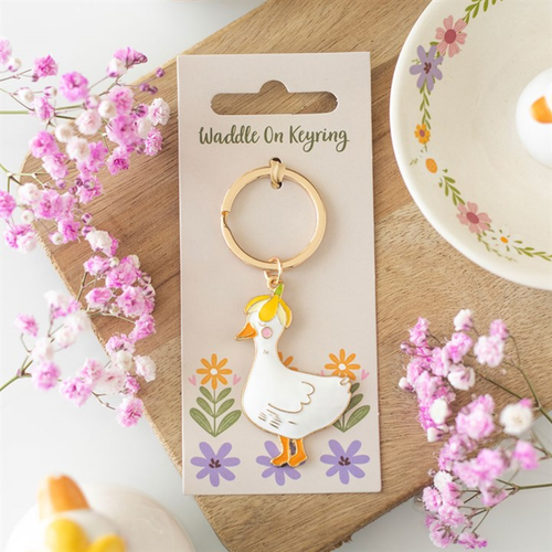 Waddle On Duck Enamel Keyring