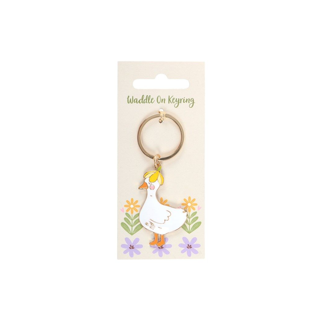 Waddle On Duck Enamel Keyring