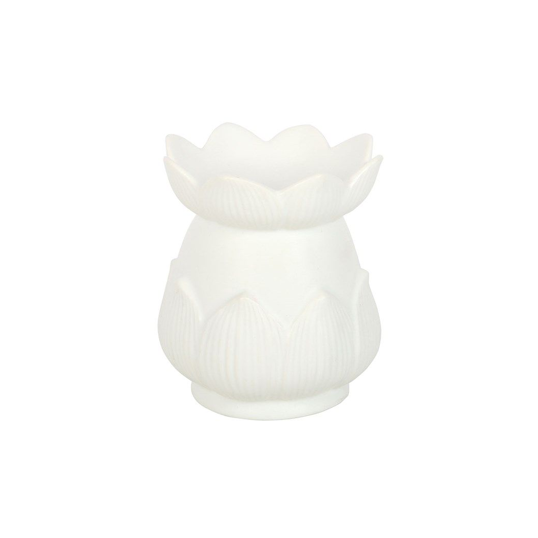 White Lotus Flower Ceramic Oil Burner