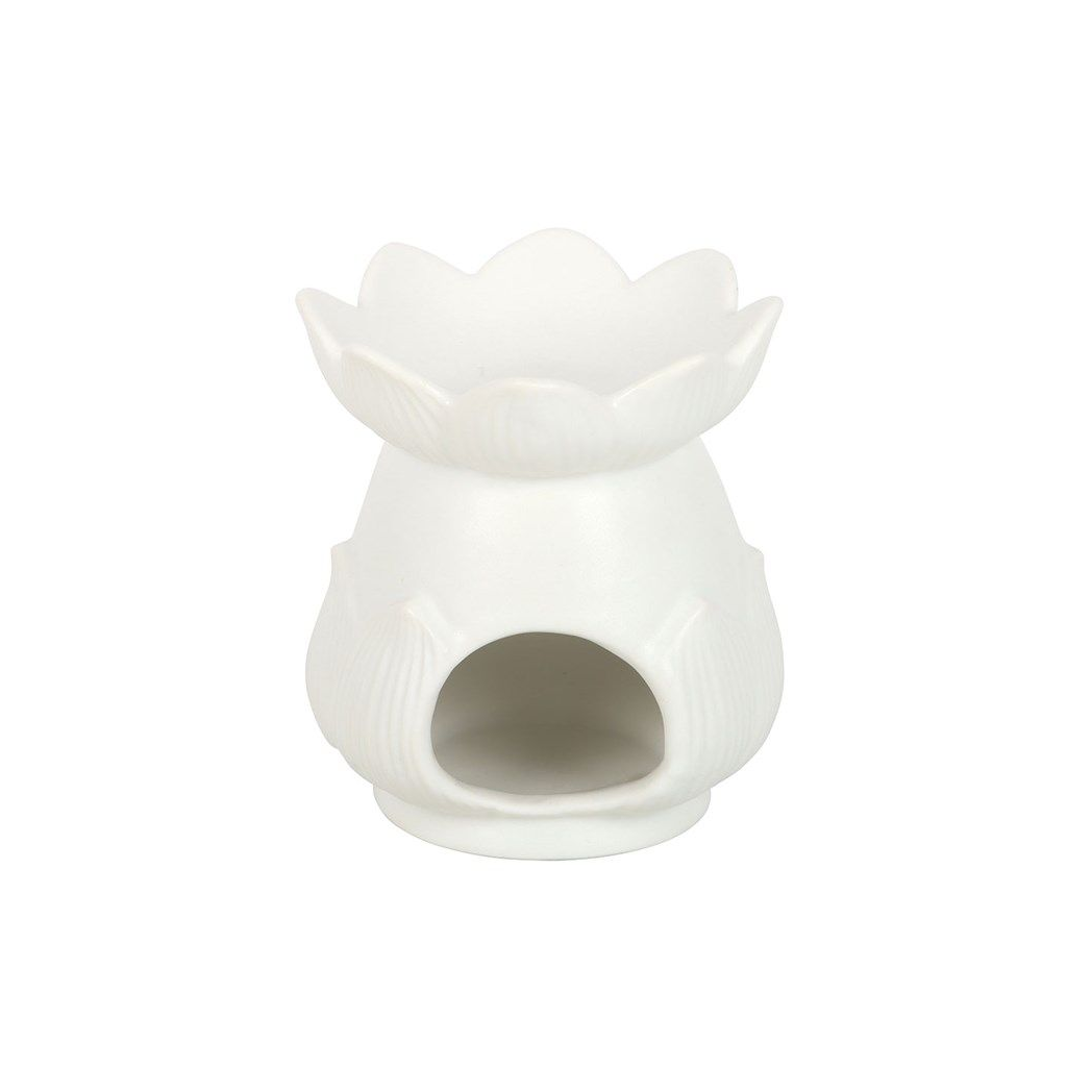 White Lotus Flower Ceramic Oil Burner