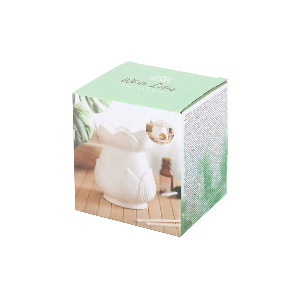 White Lotus Flower Ceramic Oil Burner