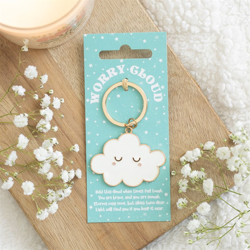 Worry Cloud Enamel Keyring