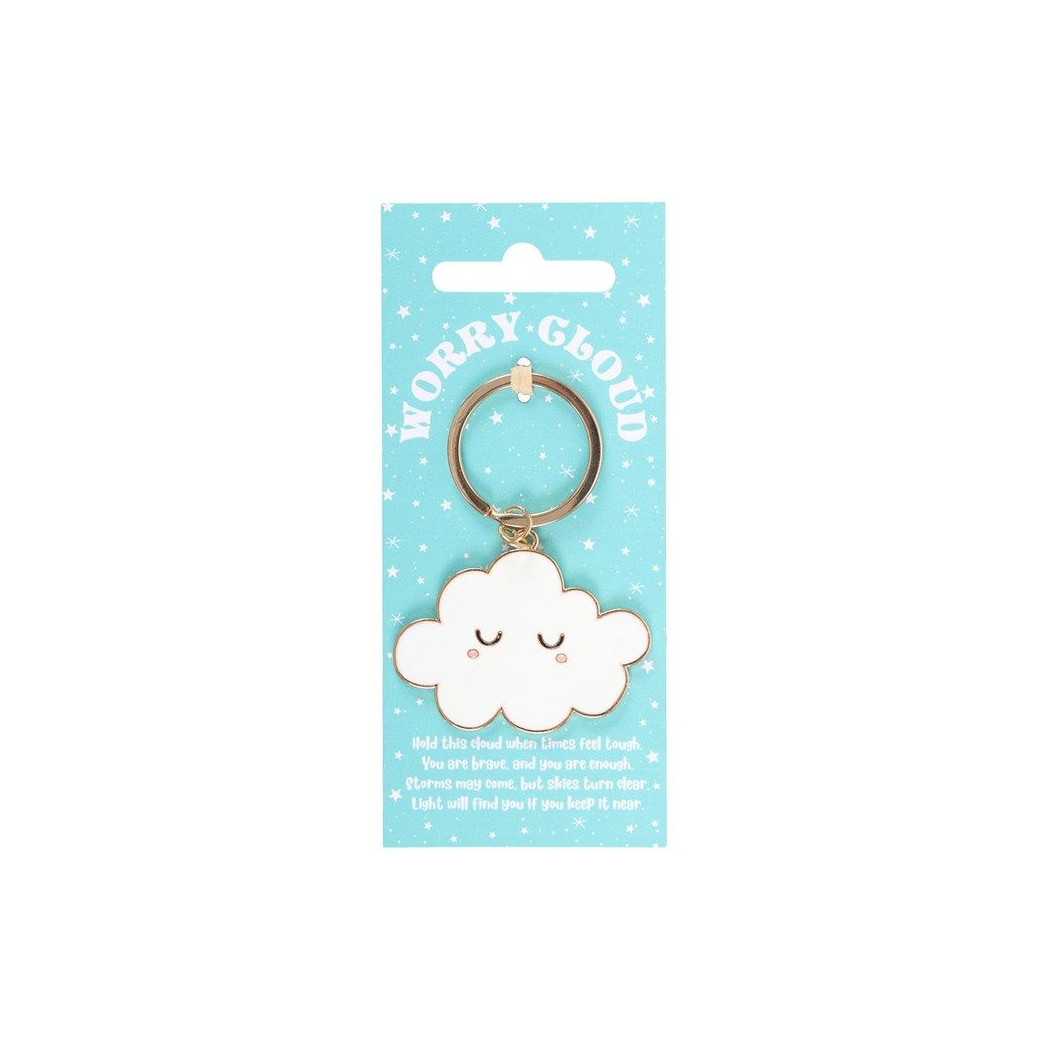 Worry Cloud Enamel Keyring