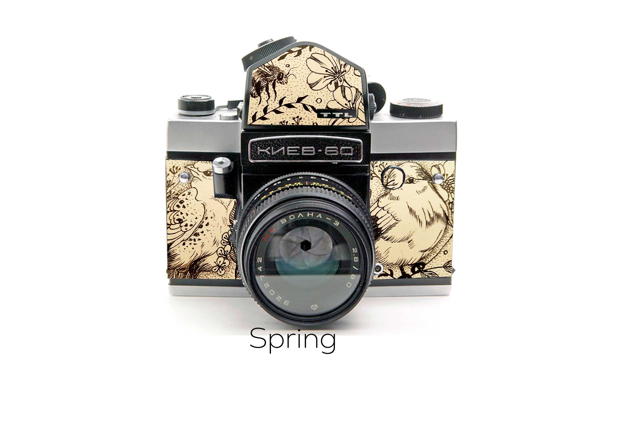 Kiev 60 with TTL prism custom replacement leather for film camera