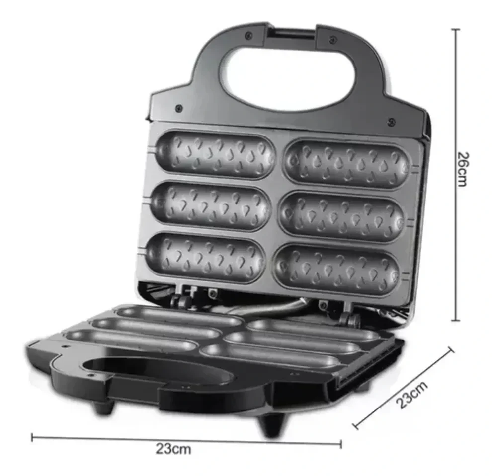 Panchuquera Electrica Teflon Antiadherente 6 Salchichas