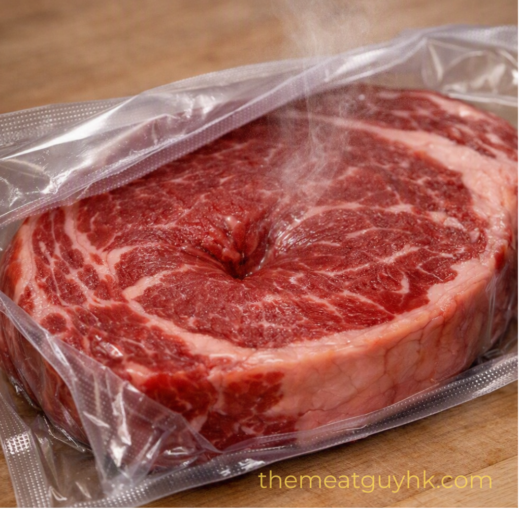 Cold vapour on opening vacuum sealed meat