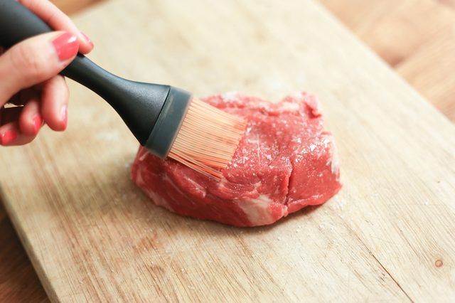 Should you oil the meat or the pan
