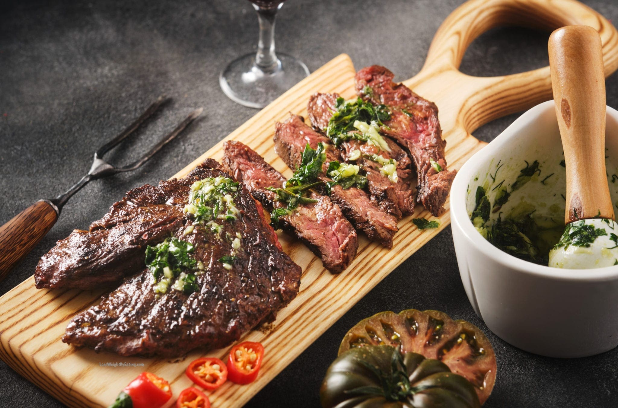 Hanging Tender with Chimichurri Plated Dish