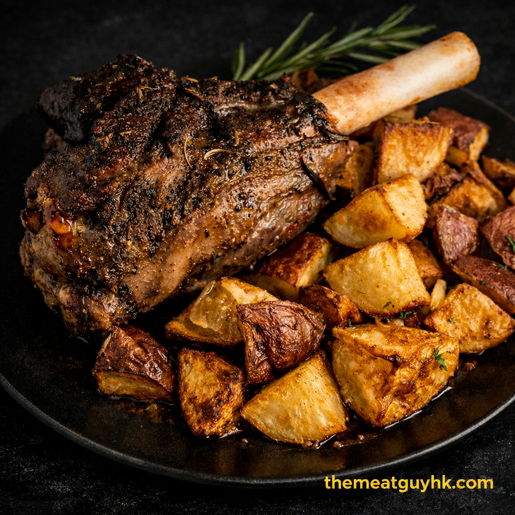 Roast lamb shank
