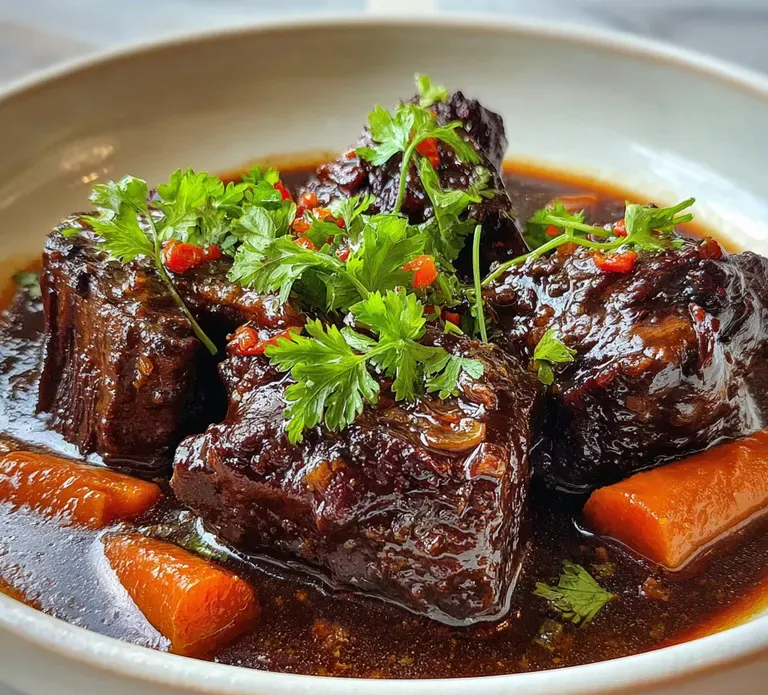 Red Wine Braised Beef Cheeks Dish