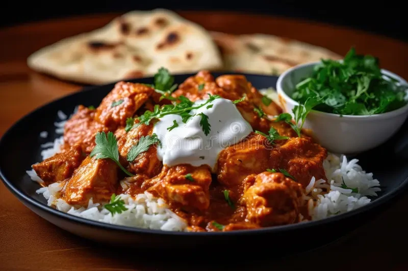 Tikka Masala Chicken Thighs Plated Dish