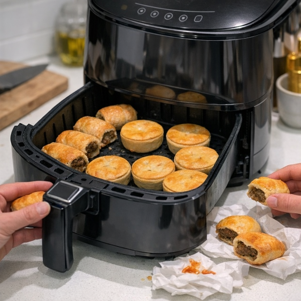 Party Pies and Sausage Rolls in Air Fryer