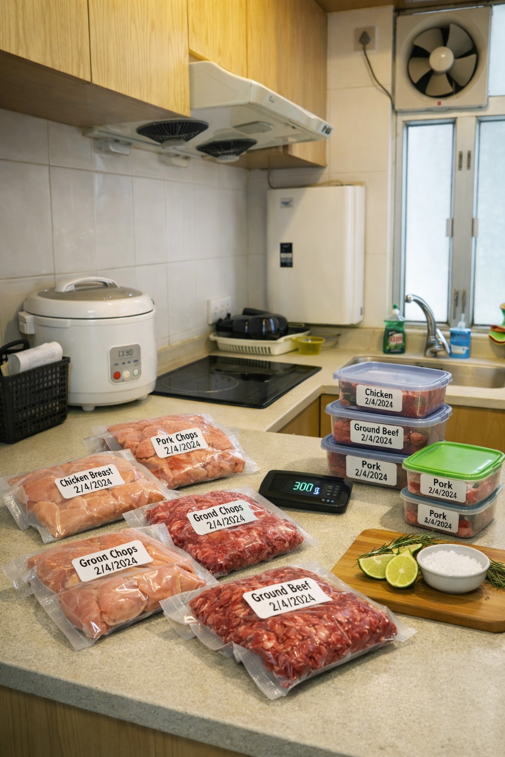 Preparing food in a small hong kong kitchen
